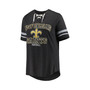 Women's Branded Heather Charcoal New Orleans Saints Plus Size Lace-Up V-Neck T-shirt