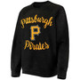 Women's Black Pittsburgh Pirates Script Comfy Cord Pullover Sweatshirt