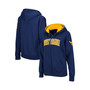Women's Navy West Virginia Mountaineers Arched Name Full-Zip Hoodie