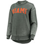 Women's Green Miami Hurricanes Vintage-Like Wash Pullover Sweatshirt
