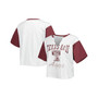 Women's Gray and Maroon Texas A&M Aggies Dolly Cropped V-Neck T-shirt