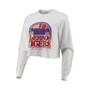 Women's White Clemson Tigers Retro Campus Crop Long Sleeve T-shirt