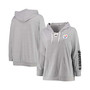 Women's Plus Size Heathered Gray Pittsburgh Steelers Lace-Up Pullover Hoodie