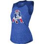 Women's Royal New England Patriots Retro Tri-Blend Raglan Muscle Tank Top