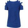 Women's Royal Chicago Cubs Three Strap Open Shoulder T-shirt