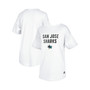 Women's White San Jose Sharks Big City Block Droptail Tunic T-shirt