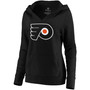 Plus Size Black Philadelphia Flyers Primary Logo V-Neck Pullover Hoodie