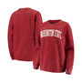 Women's Crimson Washington State Cougars Comfy Cord Vintage-Like Wash Basic Arch Pullover Sweatshirt