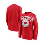 Women's Branded Heathered Red Wisconsin Badgers Jump Distribution Pullover Sweatshirt