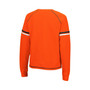 Women's Orange Miami Hurricanes Sweep Pass Sleeve Stripe Raglan Pullover Sweatshirt