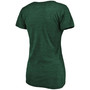 Women's Heathered Green Oakland Athletics Wordmark Tri-Blend V-Neck T-shirt
