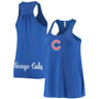Women's Royal Chicago Cubs Front Back Tank Top