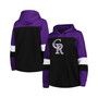 Women's Black Colorado Rockies Plus Size Colorblock Pullover Hoodie