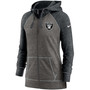 Women's Heathered Charcoal-Black Las Vegas Raiders Gym Vintage-Like Raglan Full-Zip Hoodie