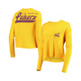 Women's Gold Los Angeles Lakers Pocket Thermal Tri-Blend Long Sleeve T-shirt