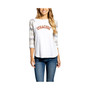 Women's White, Camo Syracuse Orange Boyfriend Baseball Raglan 3/4 Sleeve T-shirt