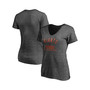 Women's Branded Heathered Charcoal San Francisco Giants Old Time Favorite V-Neck T-shirt