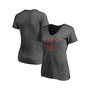 Women's Branded Heathered Charcoal San Francisco Giants Old Time Favorite V-Neck T-shirt