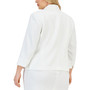 Plus Size Open-Front 3/4-Sleeve Stretch Blazer