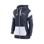Women's Navy, White New England Patriots Monaco Full-Zip Hoodie
