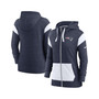 Women's Navy, White New England Patriots Monaco Full-Zip Hoodie