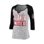 Women's Black Atlanta United FC Space Dye Raglan 3/4-Sleeve T-shirt