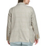 Trendy Plus Size Printed Long-Sleeve Blazer