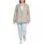 Trendy Plus Size Printed Long-Sleeve Blazer