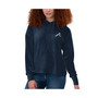 Women's Navy Atlanta Braves End Line Pullover Hoodie