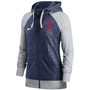 Women's Navy Cleveland Indians In Pocket Gym Vintage-Like Full-Zip Hoodie