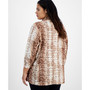 Plus Size Python-Print Open-Front Boyfriend Blazer, Created for Macy's