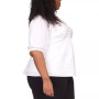 Plus Size Cotton Poplin 3/4-Sleeve Top