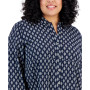 Plus Size Printed Tiered Long-Sleeve Blouse, Created for Macy's