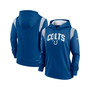 Women's Royal Indianapolis Colts Sideline Stack Performance Pullover Hoodie
