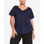 Plus Size Flutter Short Sleeve Plain Top