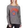Women's Heathered Gray Clemson Tigers Edith Vintage-Like Knobi Pullover Sweatshirt