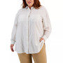 Plus Size Button-Front Boyfriend Tunic, Created for Macy's