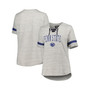 Women's Heather Gray Penn State Nittany Lions Plus Size Lace-Up T-shirt