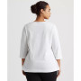 Women's Plus Size Split-Neck Three-Quarter Sleeve Cotton Tunic