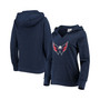 Plus Size Navy Washington Capitals Primary Team Logo Fleece V-Neck Pullover Hoodie