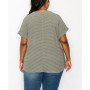 Plus Size Rolled Short Sleeve Side Button Top