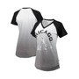 Women's Black and White Chicago White Sox Shortstop Ombre Raglan V-Neck T-shirt