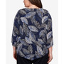 Plus Size Classics Leaves Pointed Hem Top