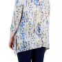 Plus Size Floral Ikat Scoop-Neck Jacquard Top, Created for Macy's