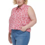 Plus Size Cotton Sleeveless Shirt