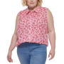 Plus Size Cotton Sleeveless Shirt