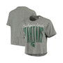 Women's Heathered Gray Michigan State Spartans Sanibel Knobi Crop T-shirt