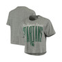 Women's Heathered Gray Michigan State Spartans Sanibel Knobi Crop T-shirt