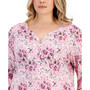 Plus Size Printed Henley Top, Created for Macy's