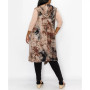 Plus Size Hand Tie Dye Pocket Flyaway Hoodie Vest Top